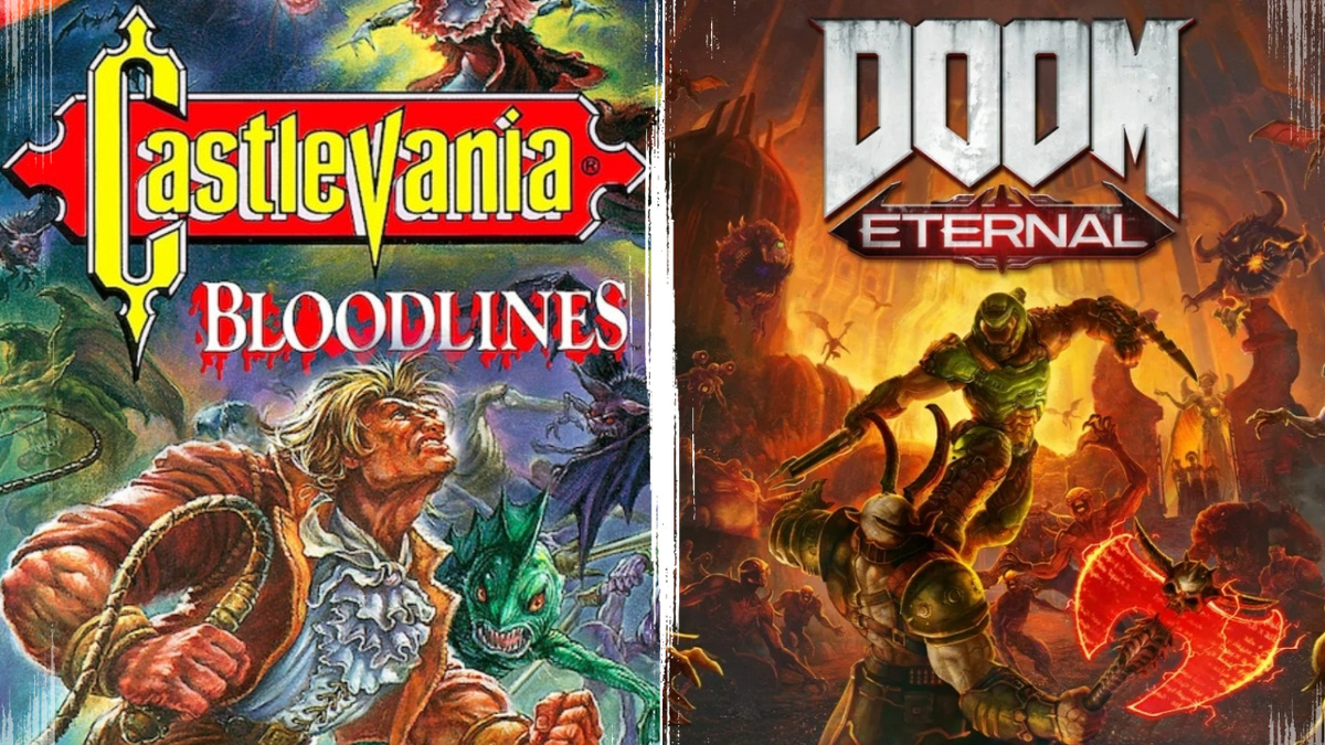 Афиши игр Castlevania: Bloodlines и Doom Eternal (из публичных источников) 
