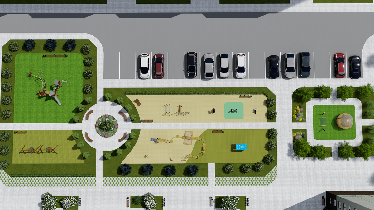 3D-проект придомовой площадки в ЖК Грань г.Казани