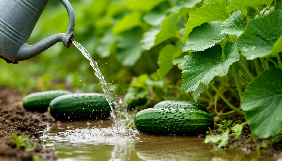 Как поливать огурцы в жару