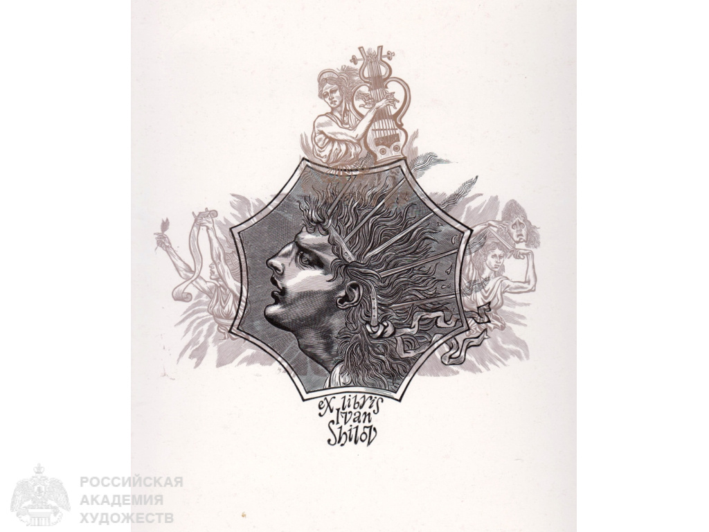 М.М. Верхоланцев. Феб и Музы. 2019 г. Торцовая ксилография  печать в три доски. Собственность мастера.