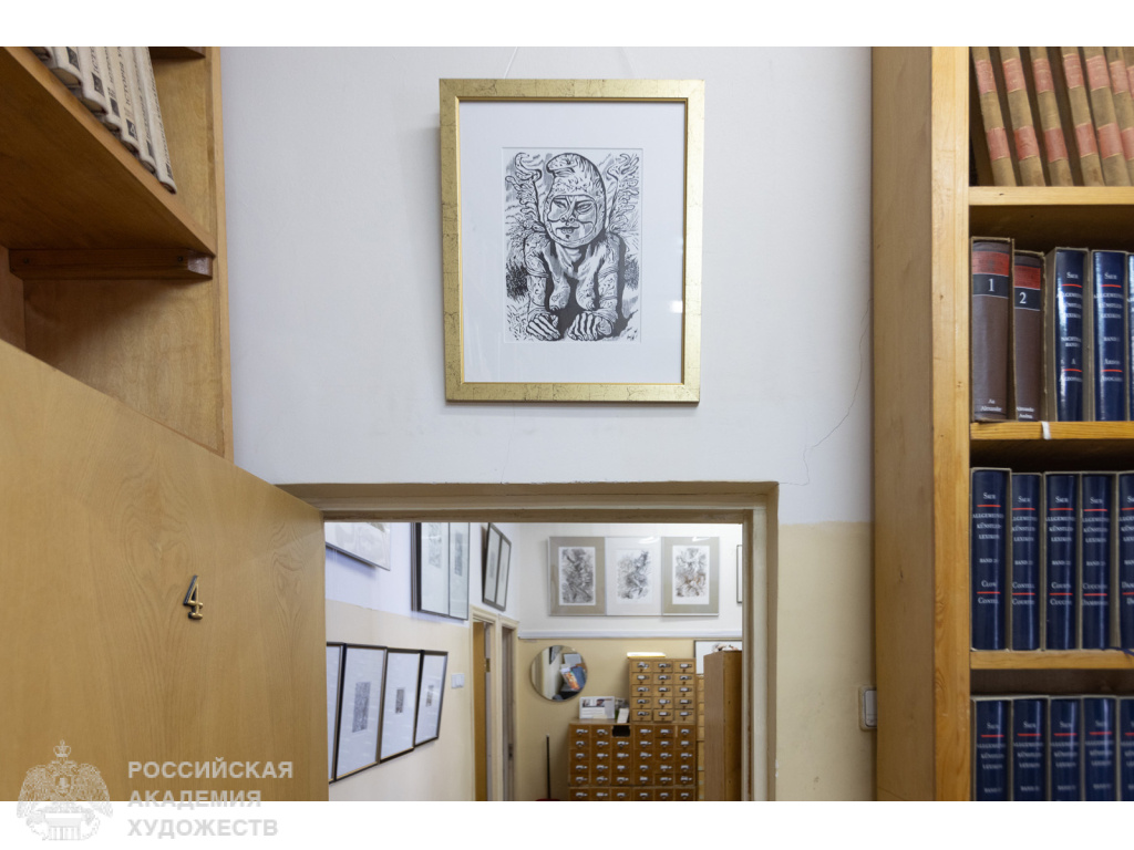 Экспозиция выставки «Книга и ксилография» заслуженного художника РФ, академика РАХ Михаила Михайловича Верхоланцева. Фоторепортаж: Виктор Берёзкин, пресс-служба РАХ.