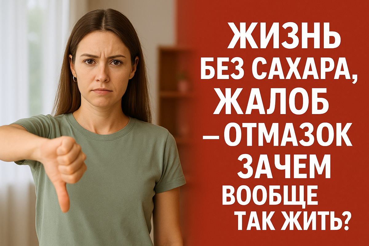 Жизнь без сахара, жалоб и отмазок — зачем вообще так жить?