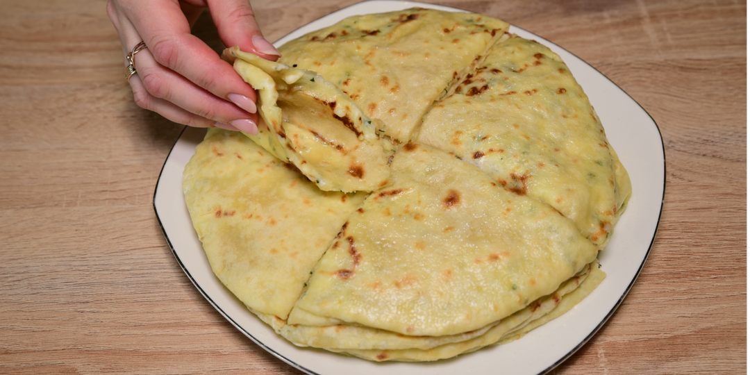 ХЫЧИНЫ тонкие с картошкой, брынзой и зеленью