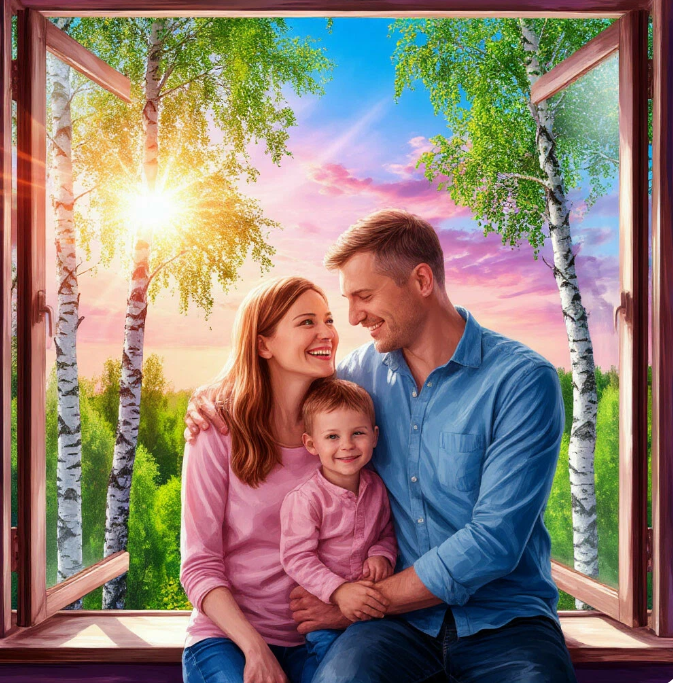 Создано нейросетью . Нейросеть так изобразила семейное счастье. Согласна )