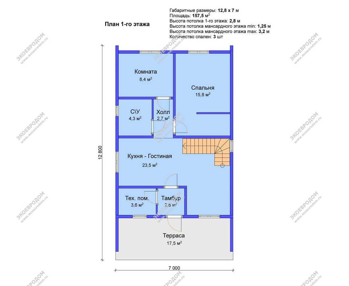 Планировка 1-го этажа