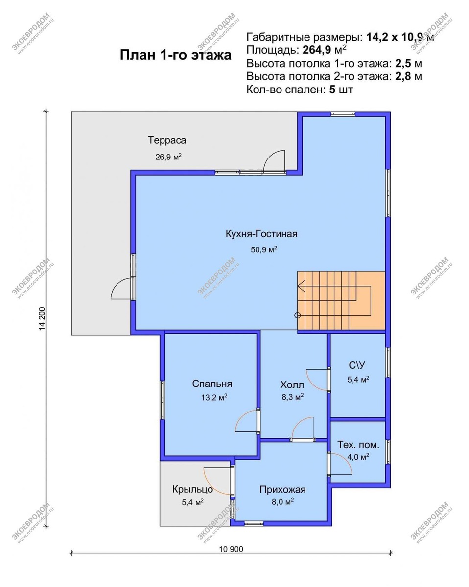 План 1-го этажа