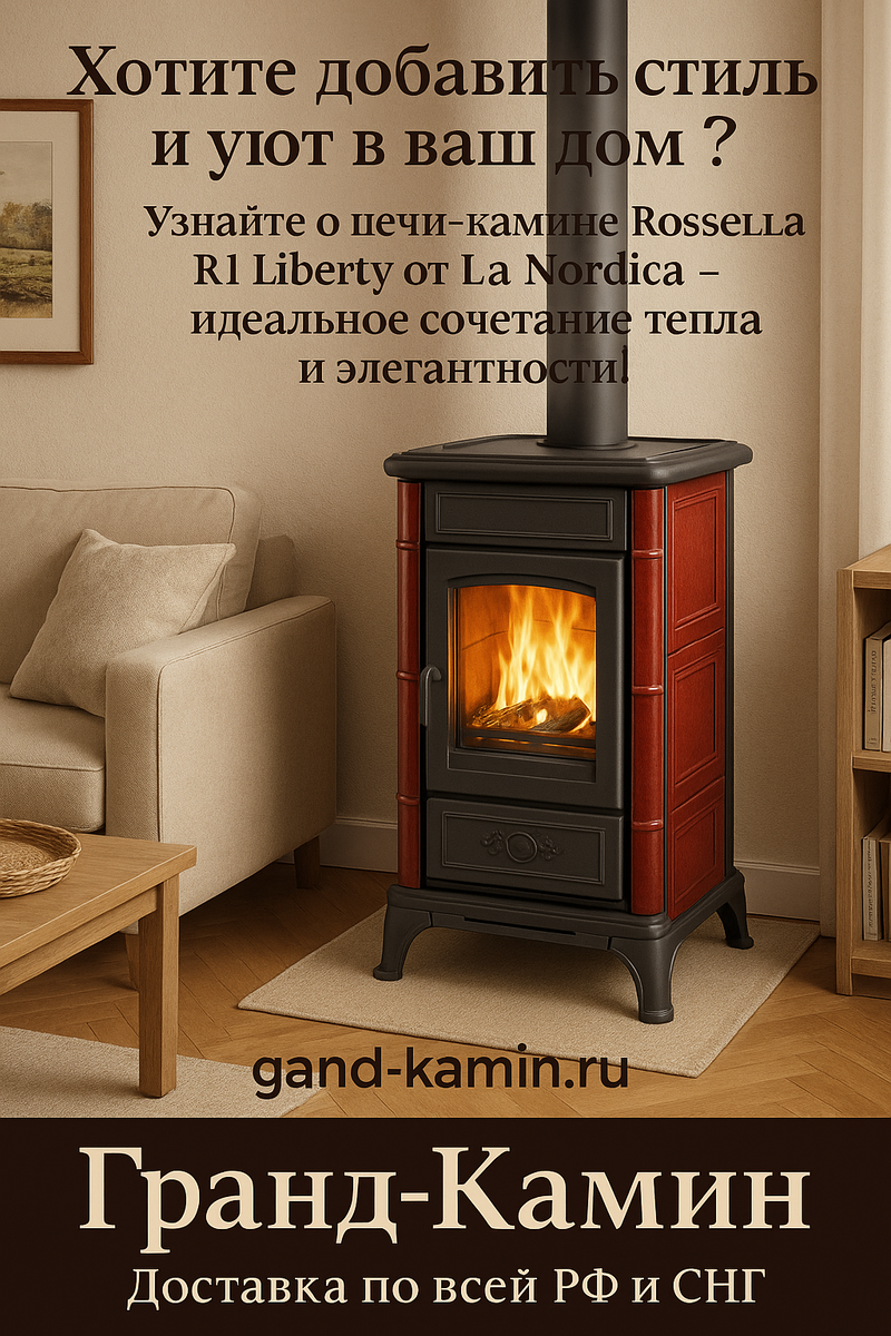    Печь-камин Rossella R1 Liberty: как создать уют в вашем доме и сэкономить на отоплении Kamin