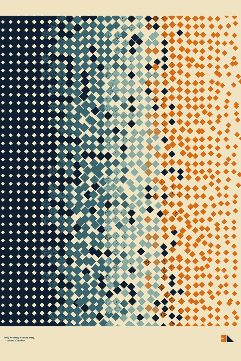 Постер с одной из знаменитых цитат Антона Чехова, русского писателя, прозаика и драматурга: «Только энтропия даётся легко».