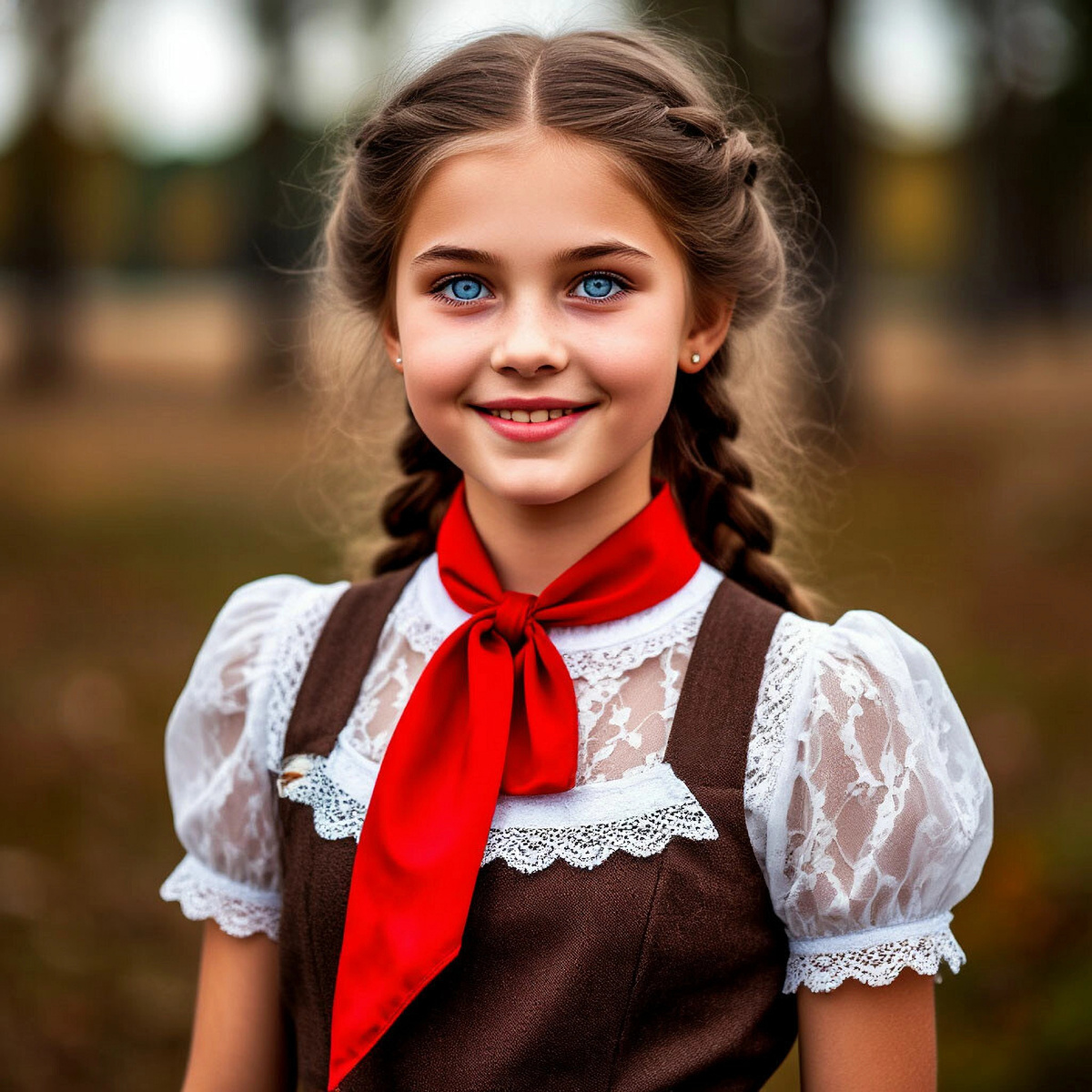 Нейросеть такой представляет пионерку, она чем-то похожа на мою одноклассницу