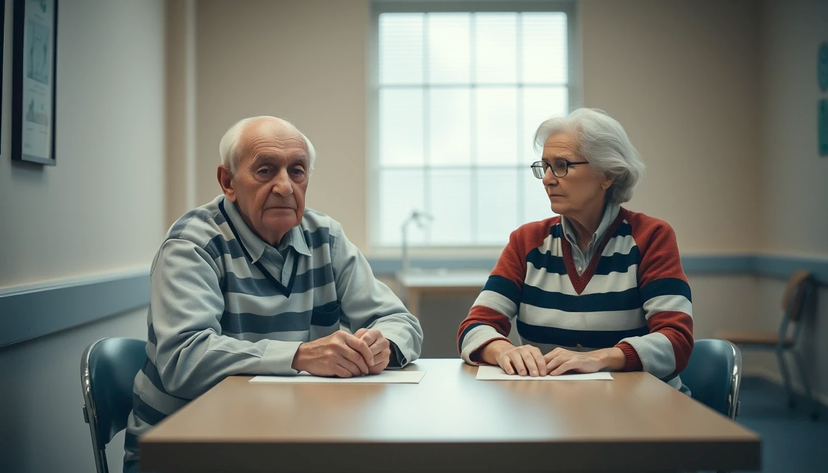 Старушка находилась здесь вместе с мужем.