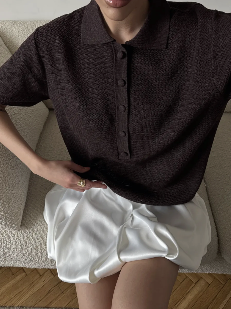 Вязаное поло на пуговках с WildBerries