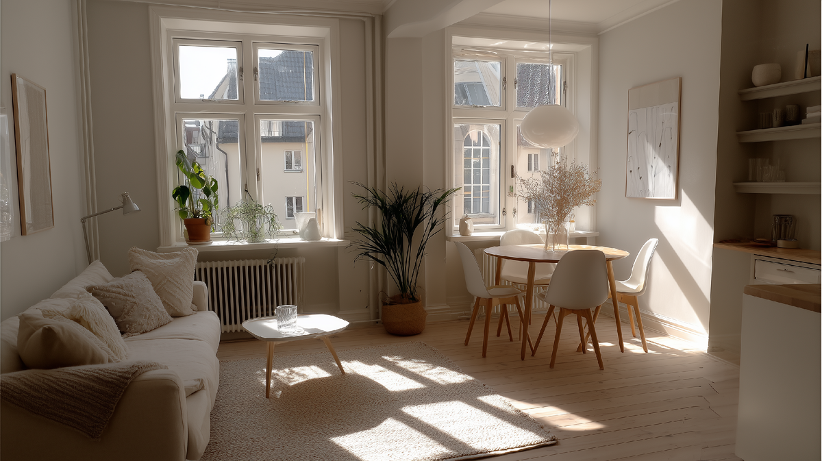 Большие окна - большое дело. Даже когда в одном помещении совмещены и кухня, и столовая, и гостиная.