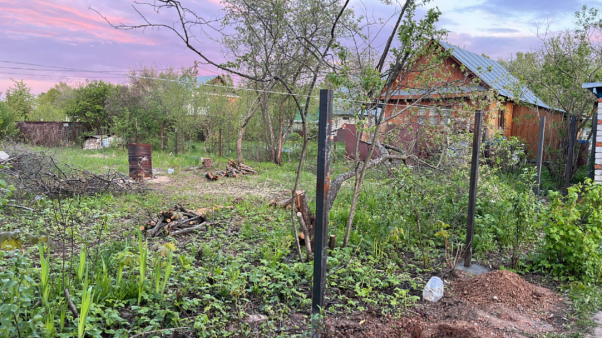 Залитые столбы и красивый закат