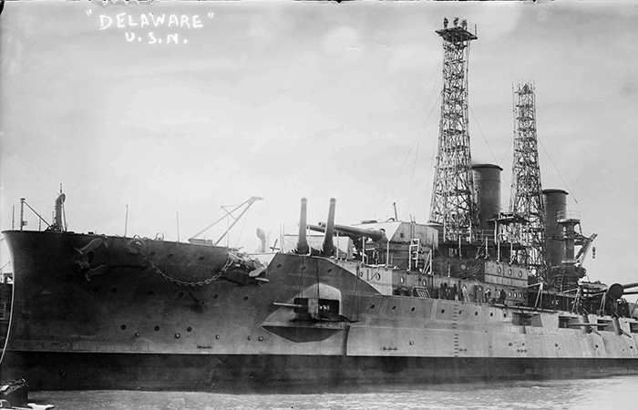 Линкор USS Delaware, первый корабль с бульбом./ Фото: wargaming.net