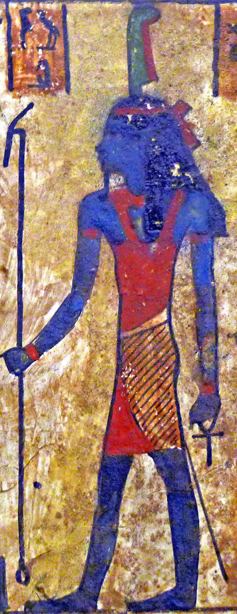 Изображение Шу на стеле Усирура, III в. до н.э., Лувр, Париж.