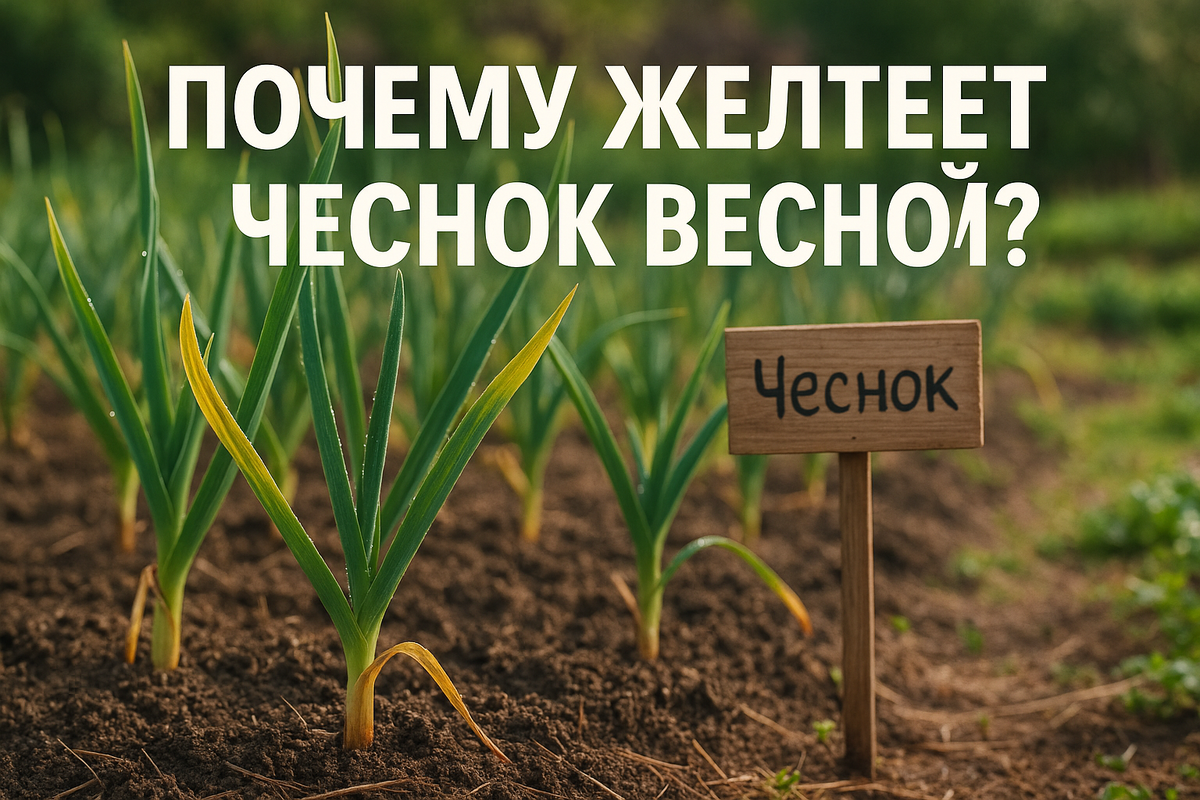 Почему желтеет чеснок весной?