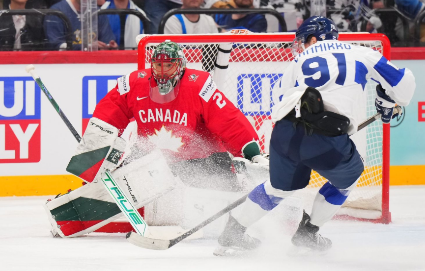Марк-Андре Флери не смог уберечь Канаду от первого поражения на ЧМ-2025. Фото: ИИХФ
