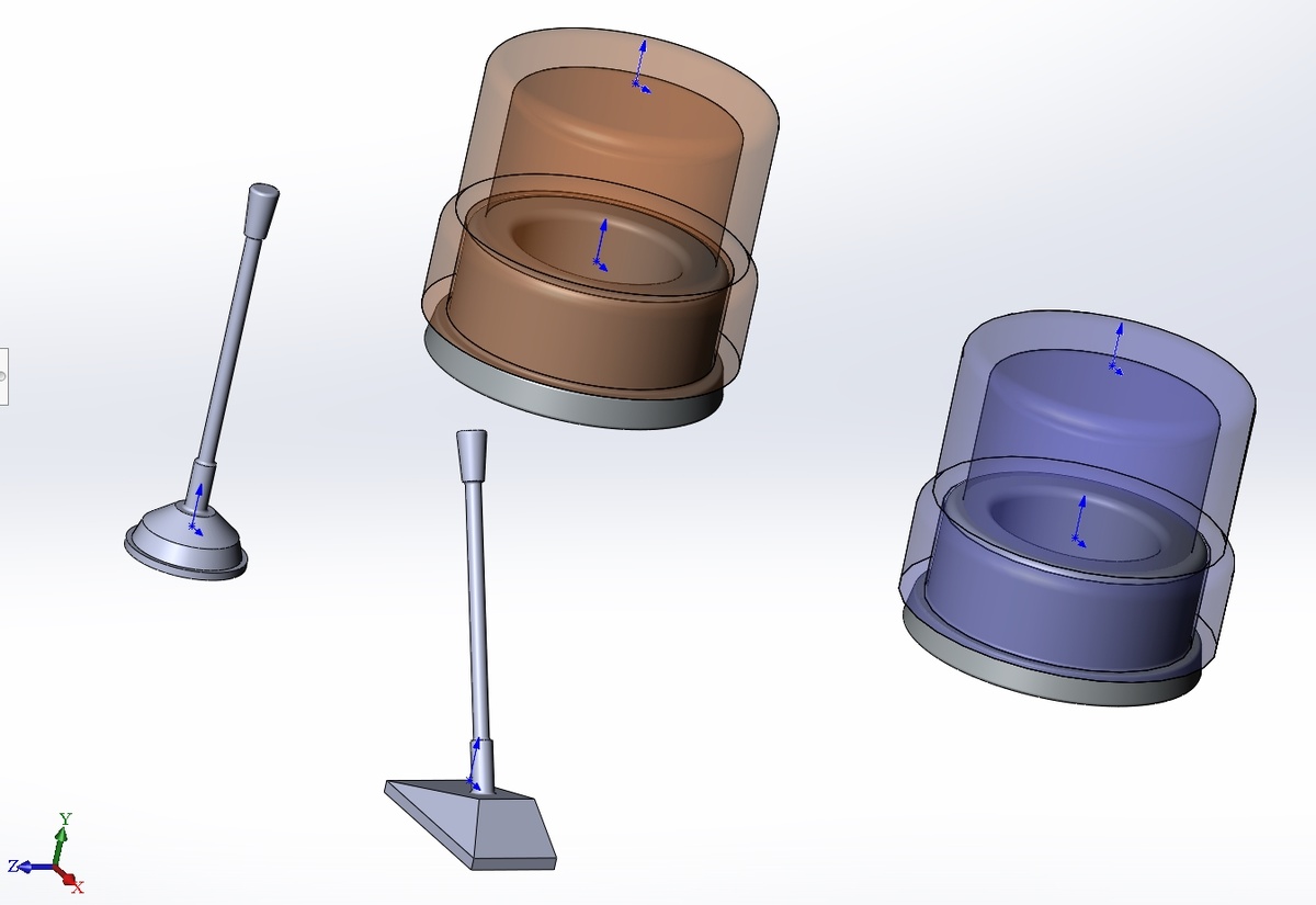 Рис. 2. Трёхмерная геометрия сборного проблескового маячка и специальных антенн Карат и Кавказ для электрификации и улучшения внешнего вида моделей из линейки автомобилей Аурус от «Технопарк» 