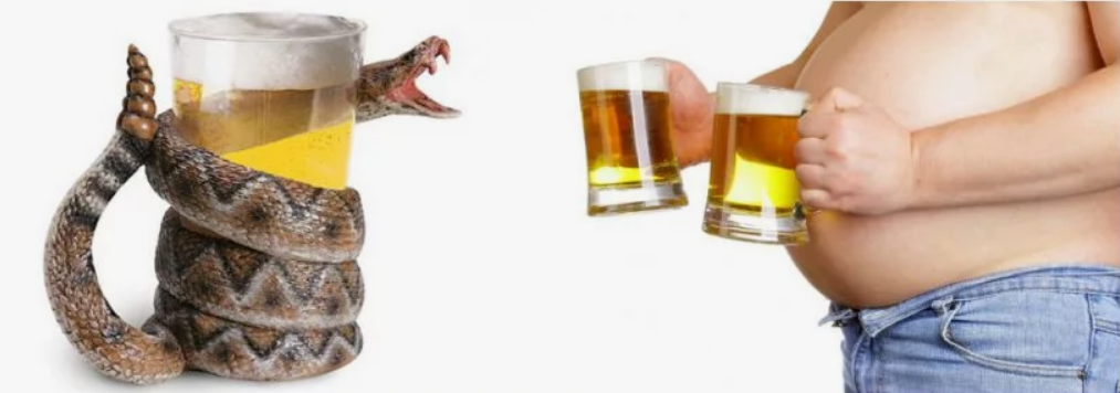 *Гадюка угрожает добряку с пивом*