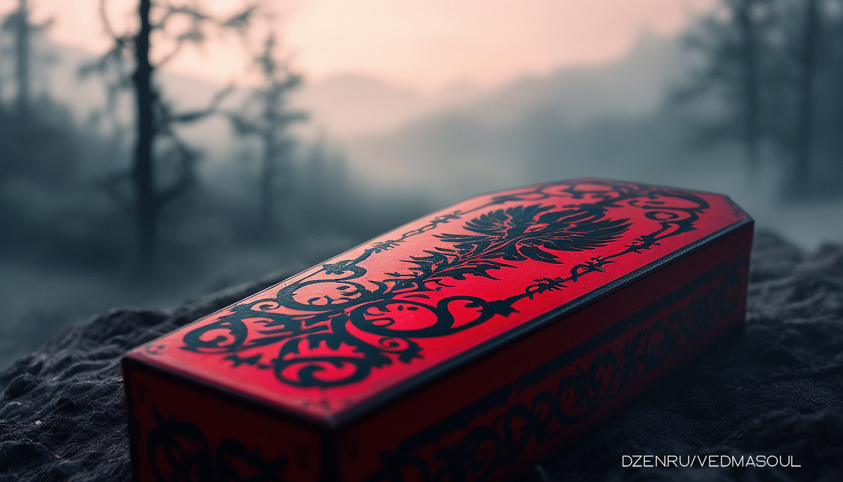 Авторское изображение @vedmasoul. Cгенерировано ИИ.  Сон про кладбище, похороны