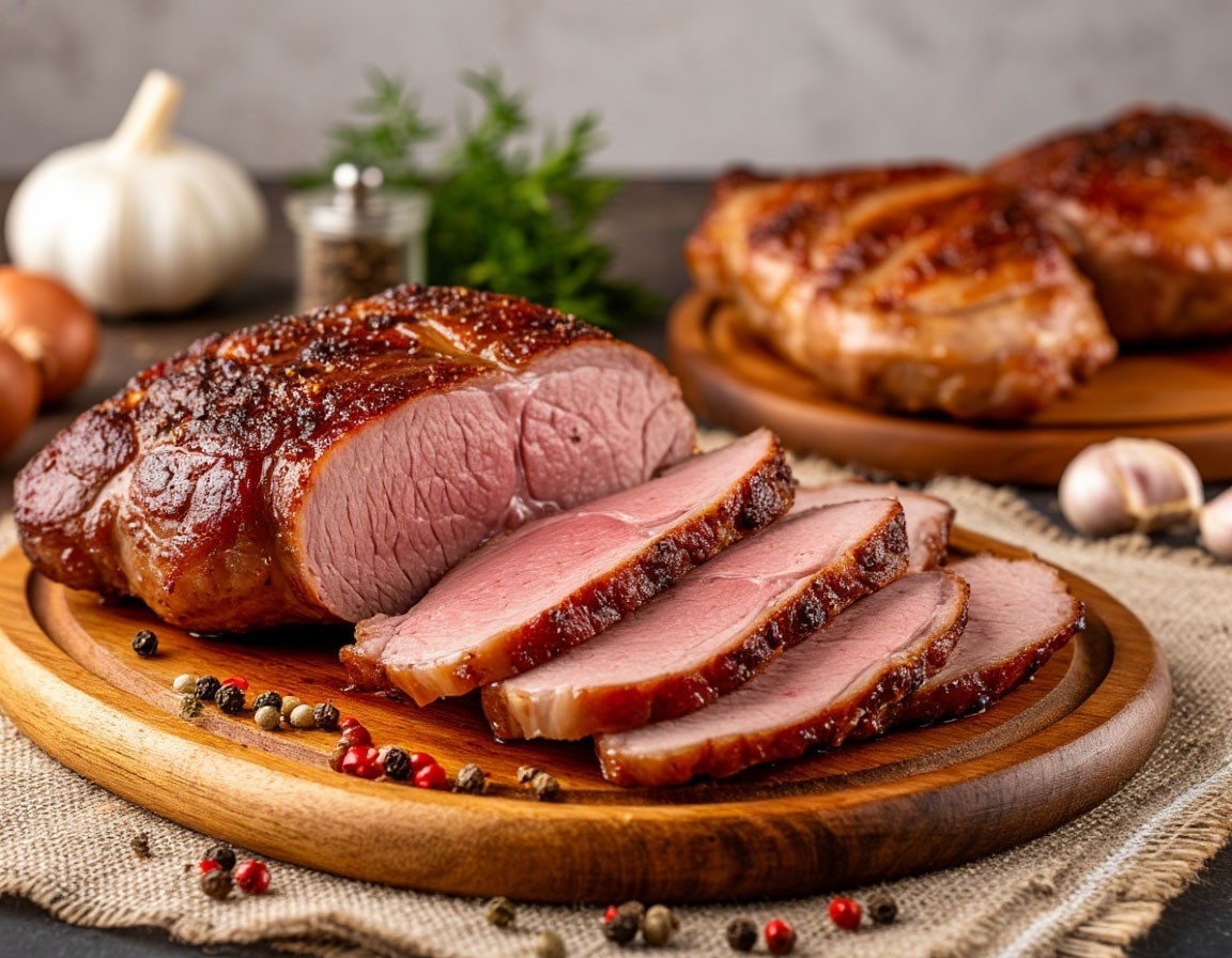 Свинина в духовке при низкой температуре с хрустящей корочкой в специях и маринаде
