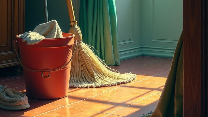 Все для уборки в комнате Марго.