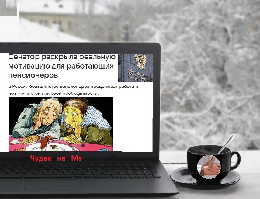 "Такая сценка часто встречается в семьях пенсионеров современной России!" Фотомонтаж автора