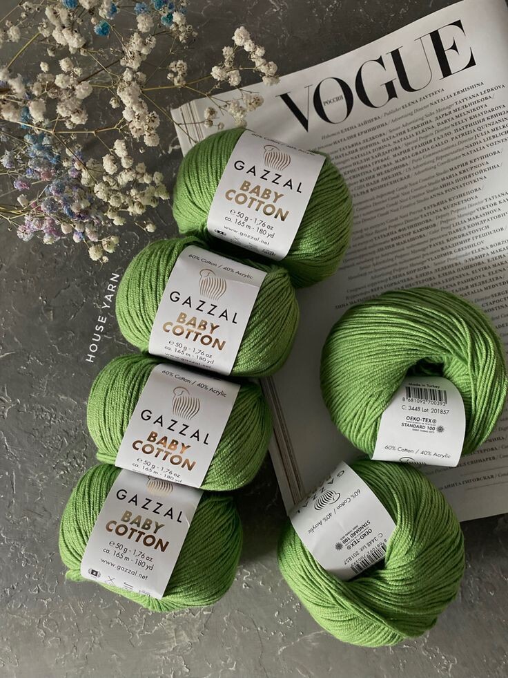 Пряжа Gazzal Baby cotton вариант летней пряжи