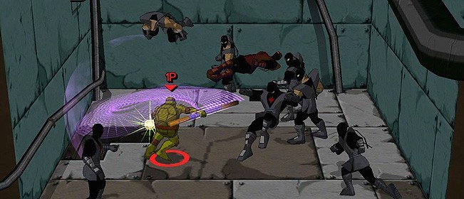 Донателло машет палкой