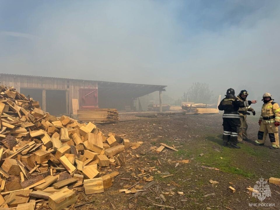    Пожар на пилораме. Источник: МЧС Алтайского края