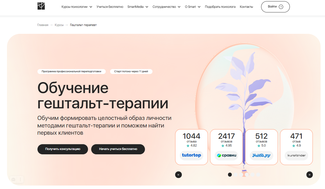 Гештальт-терапия от онлайн-института Smart