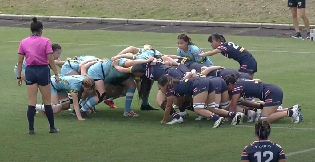    Схватка в матче сборных Казахстана и Гонконга на чемпионате Азии по регби в Японии / Фото: asiarugby.com