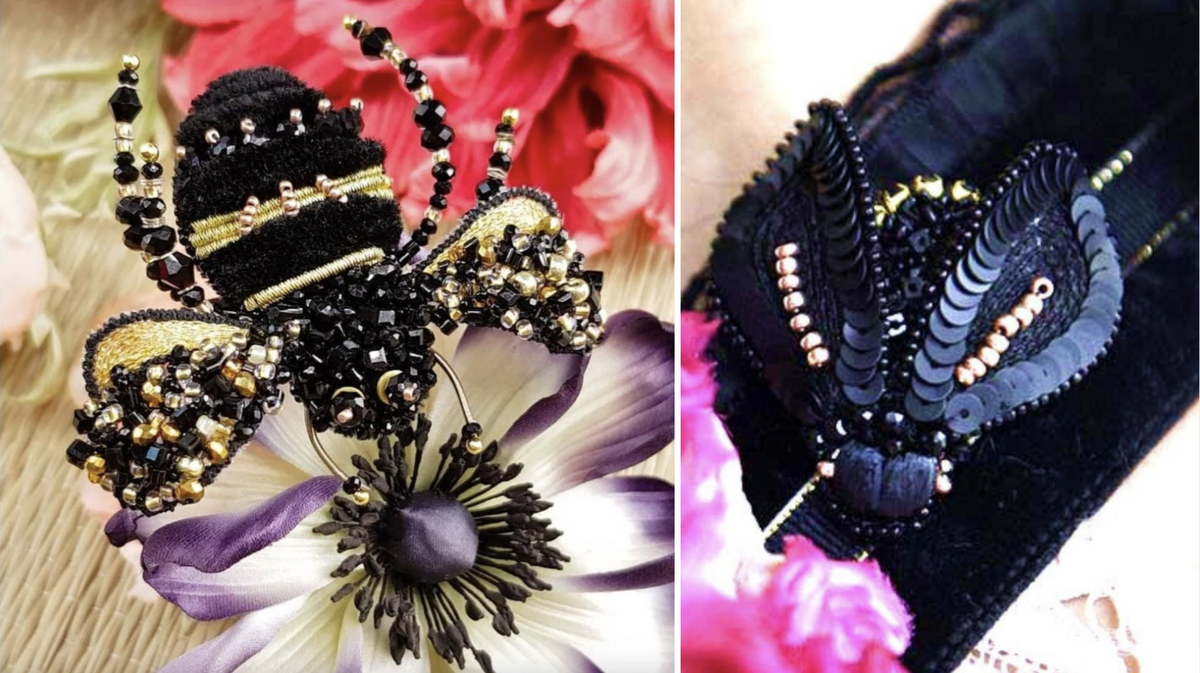 Вышытые насекомые - дизайнер Полина Кузнецова