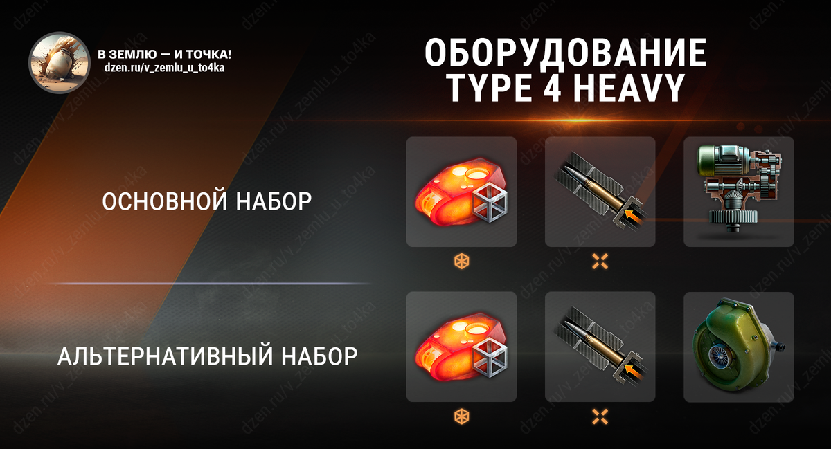 Оборудование для Type 4 Heavy (World of Tanks / Мир танков)