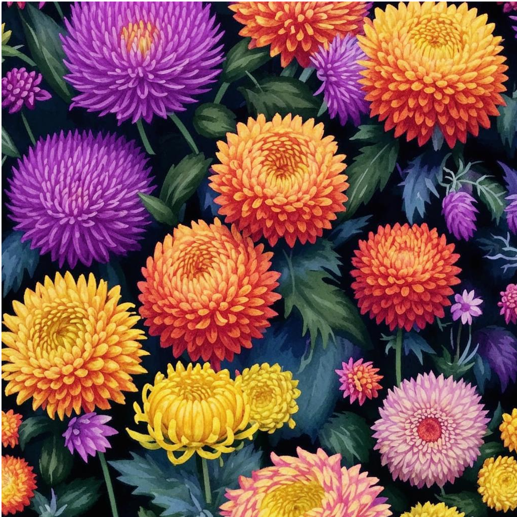 Астры. Нейросеть Кандинский