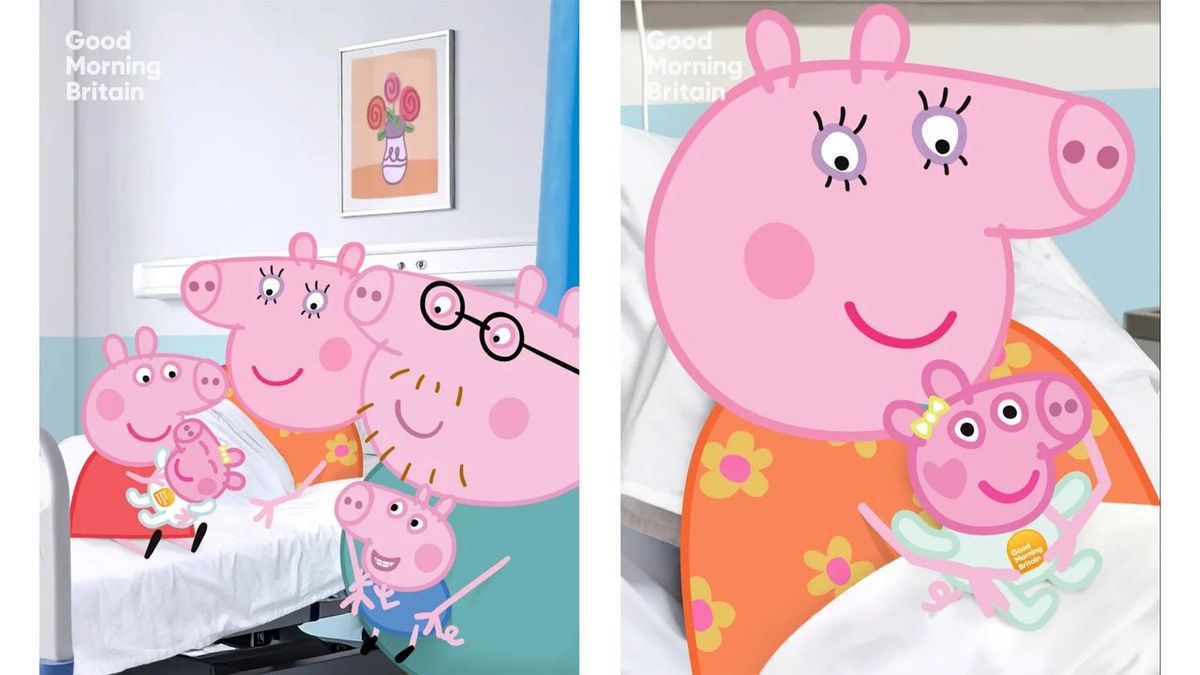    Семья Свинки Пеппы встречает новорожденную Эви