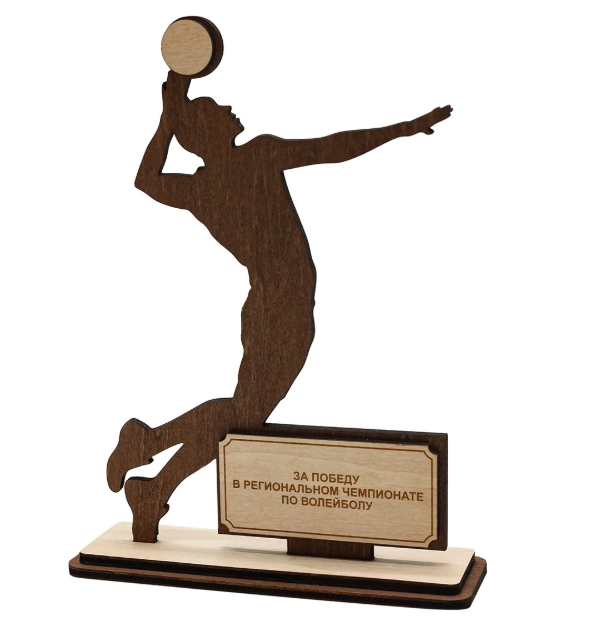Приз из фанеры Волейбол с гравировкой