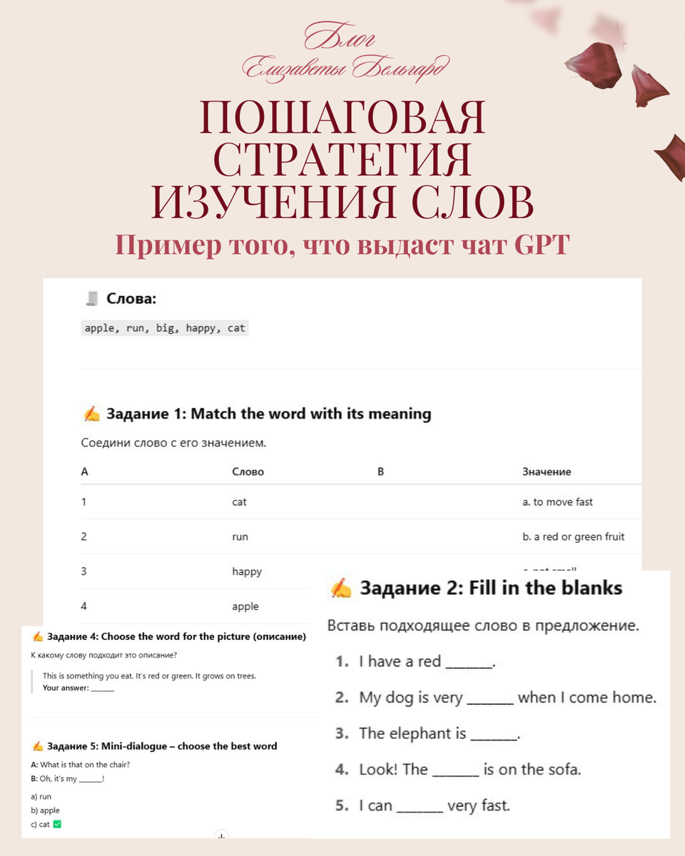 Примеры заданий от чата для самопроверки