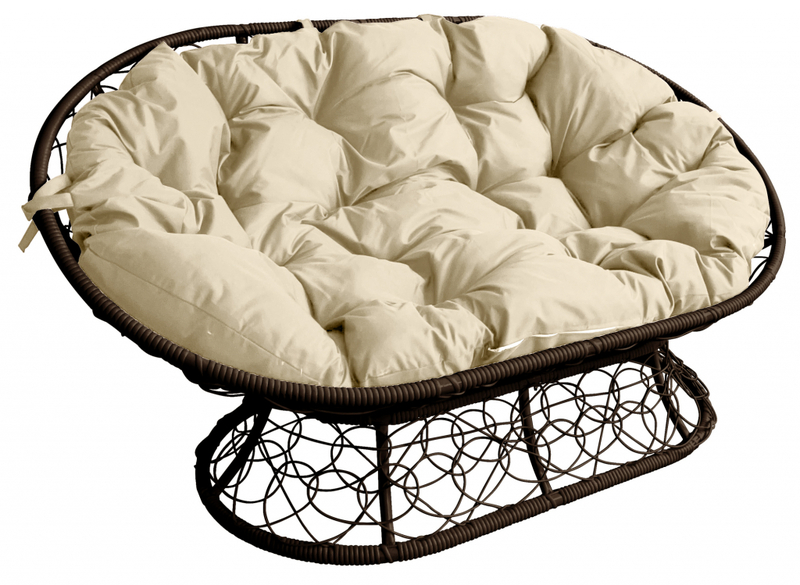 Диван Мамасан с ротангом коричневый