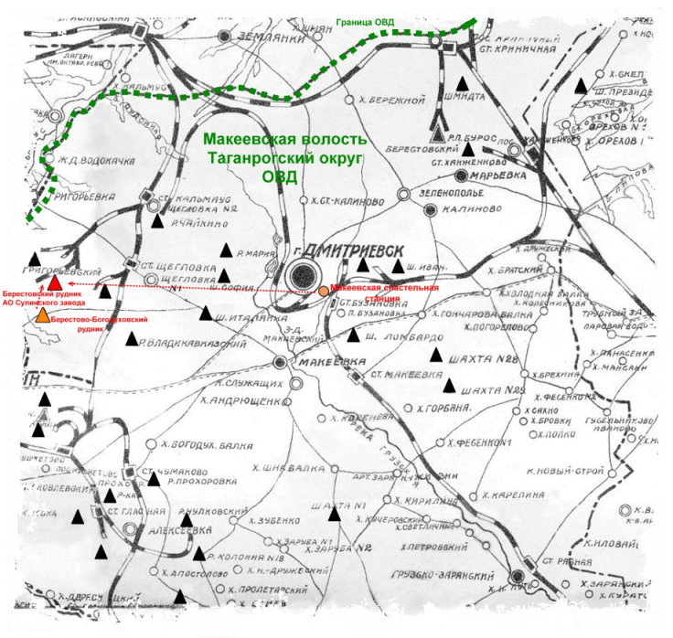 Схема взаимопомощи спасательных артелей Таганрогского округа ОВД