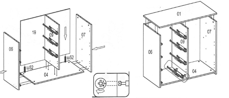 Схема сборки комода
