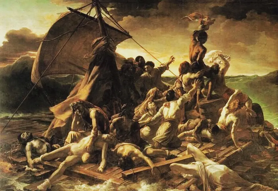 На картине тринадцатый день дрейфа. Источник: 📌 История картины "Плот Медузы" Теодор... | Интересный контент в группе Пешеходные экскурсии - По улицам и переулкам, https://ok.ru/poulitcam/topic/69931181722477