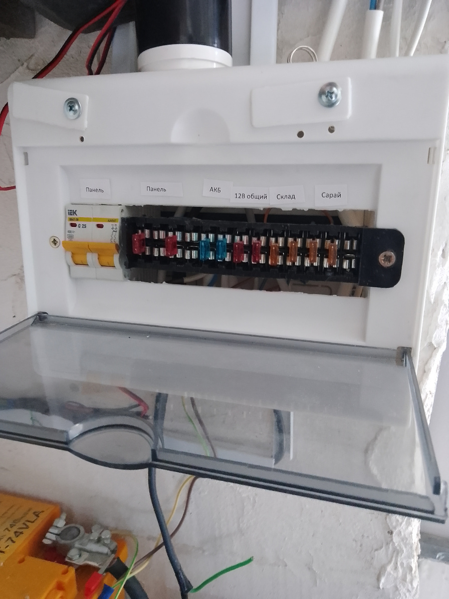 Блок предохранителей в распределительном щите. Фото автора