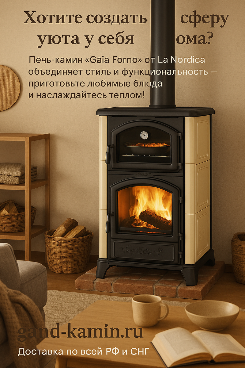    Как печь-камин «Gaia Forno» от La Nordica превращает ваш дом в уголок уюта и наслаждения с каждым огоньком и ароматом домашней кухни Kamin