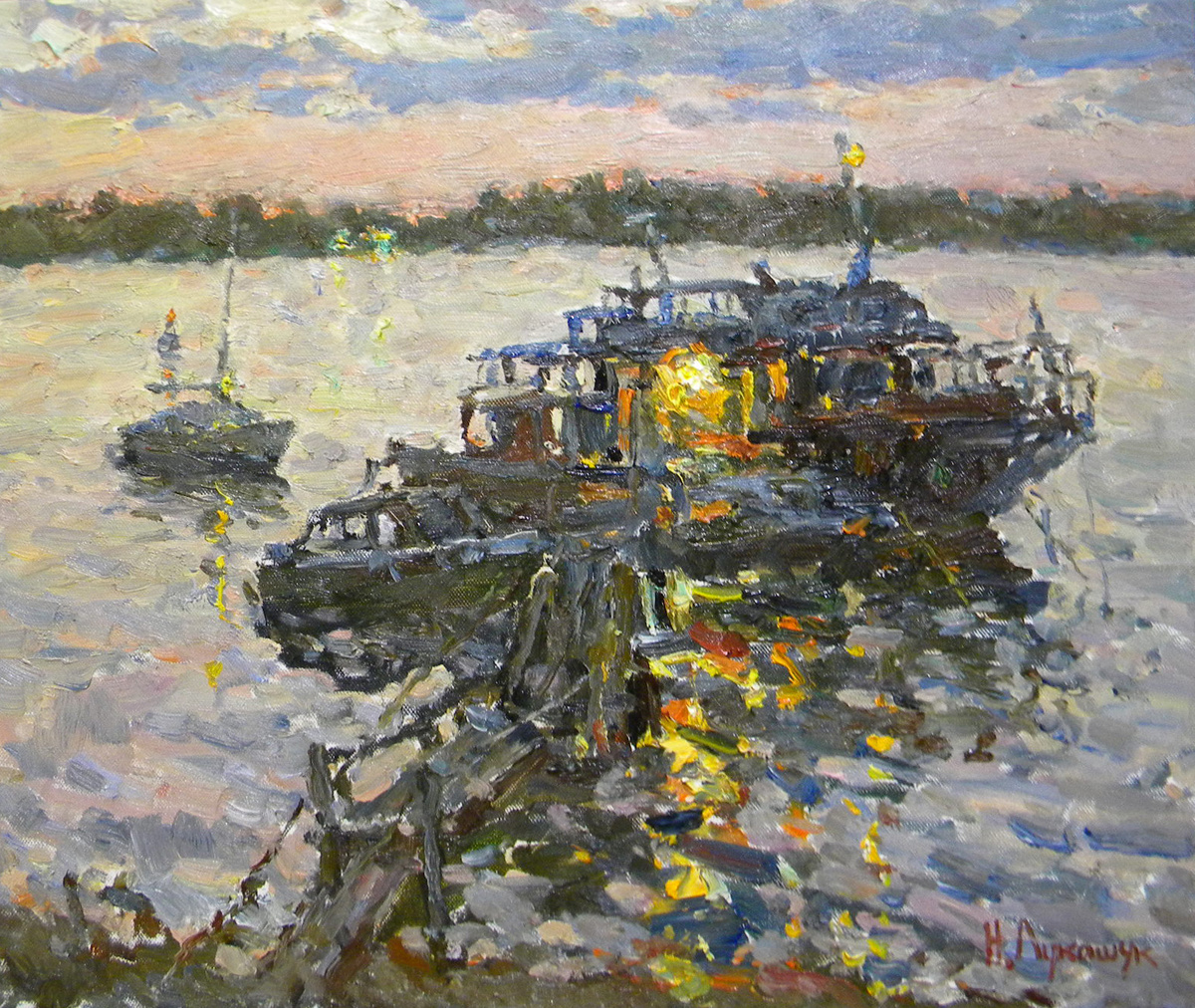 Николай Лукашук "Спасательная станция на спуске Осипенко" 2024 холст, масло 50х60