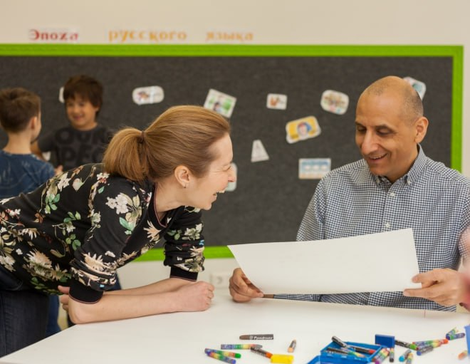 Паата Амонашвили среди участников тренинга