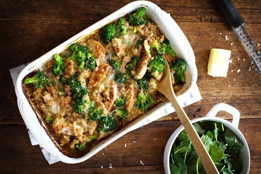 Куриное филе с брокколи в сливочном соусе