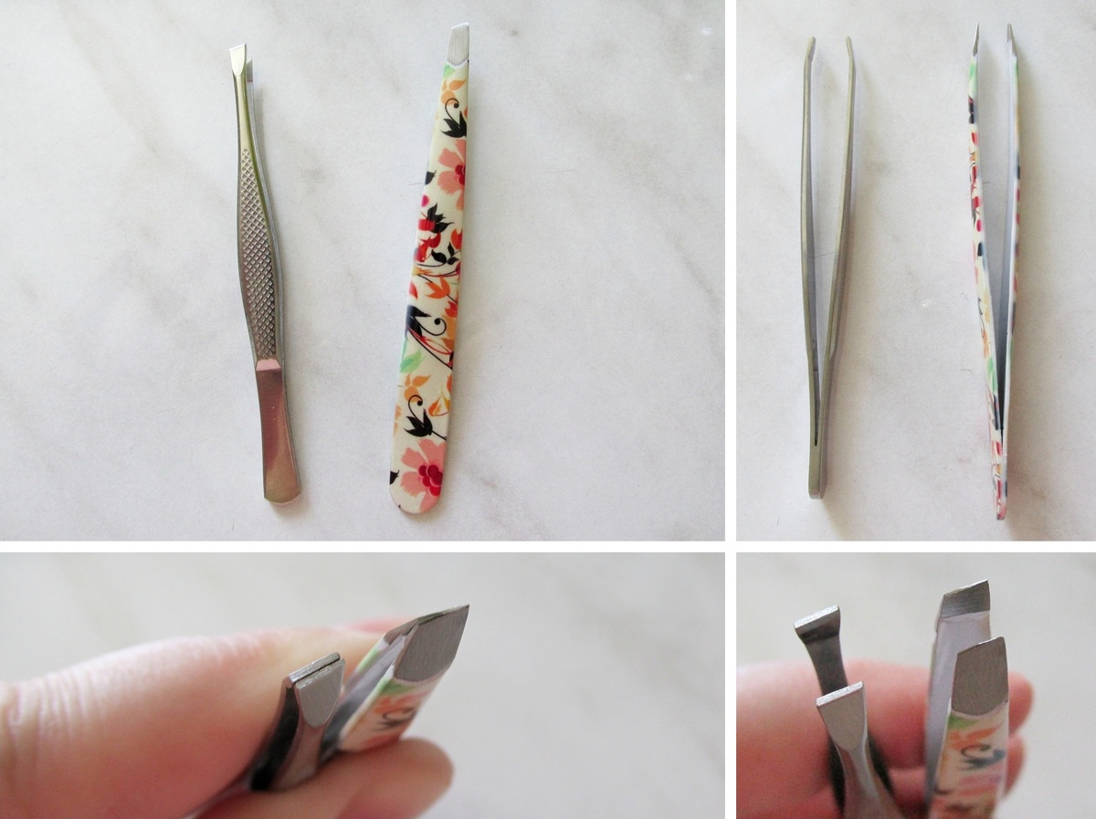 Слева - пинцет ЮниLook, справа - пинцет Niksay.