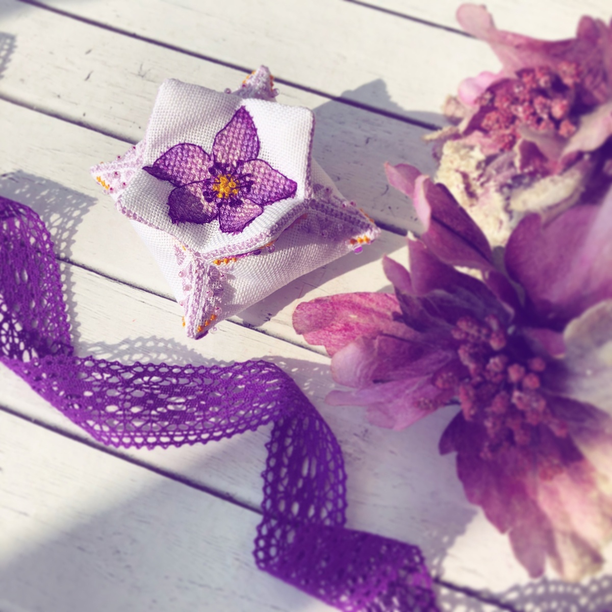 Игольница с вышивкой, одна из старых работ