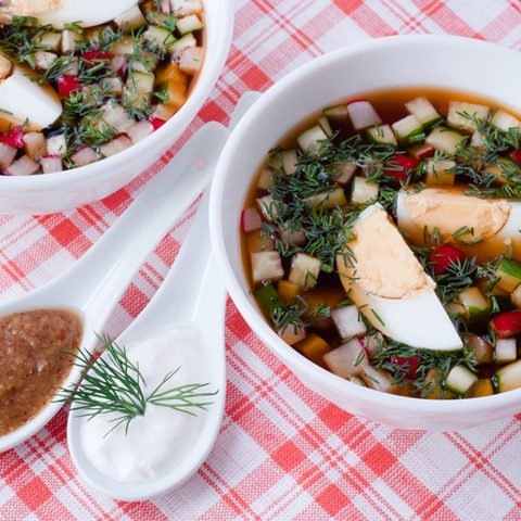    Окрошка мясная на квасе